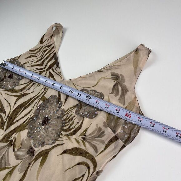 vintage Eva Blue Y2K Beaded Floral Ruffled Dress 8 Asymmetrical Fairy Grunge - Picture 6 of 13